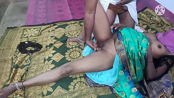 Telugu aunty pooja sex in green colour sari