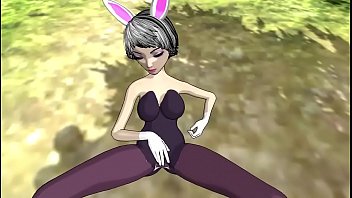Riven Bunny Playing Outside