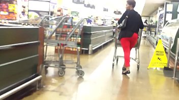 Matured lady with tight pants sexy red