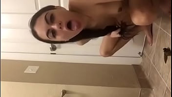 Teen pooping in floor