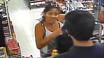 Hot Woman Flashes Boobs at Cashier Short on Cash